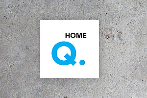 Logo von Q.MMAND Home blau auf weiß