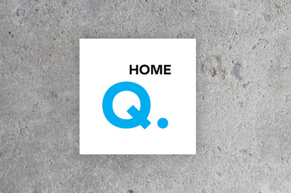 Logo von Q.MMAND Home blau auf weiß